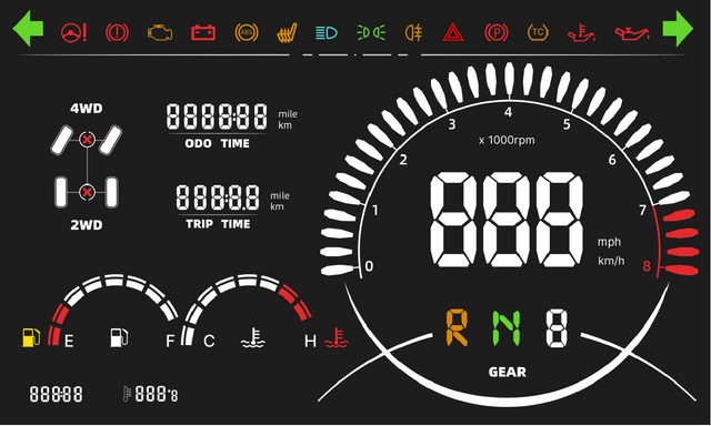 Segment code Instrument especially customized for motorcycle